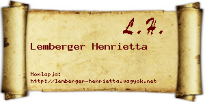 Lemberger Henrietta névjegykártya
